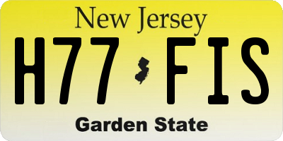 NJ license plate H77FIS