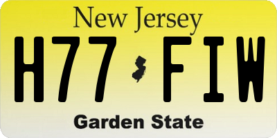 NJ license plate H77FIW