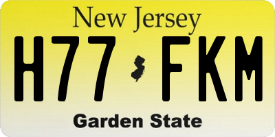 NJ license plate H77FKM