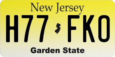 NJ license plate H77FKO