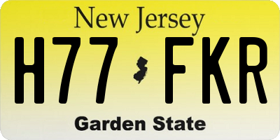 NJ license plate H77FKR