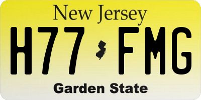 NJ license plate H77FMG