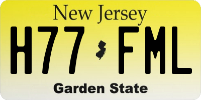 NJ license plate H77FML