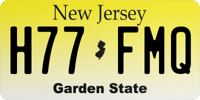NJ license plate H77FMQ