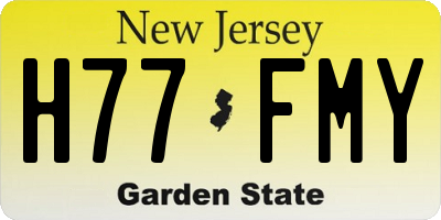 NJ license plate H77FMY