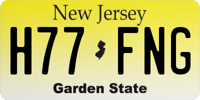 NJ license plate H77FNG