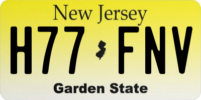 NJ license plate H77FNV