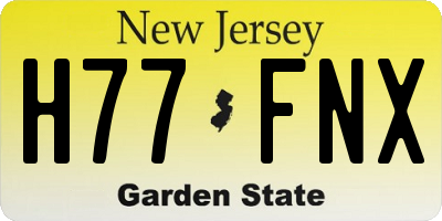 NJ license plate H77FNX