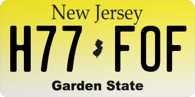 NJ license plate H77FOF