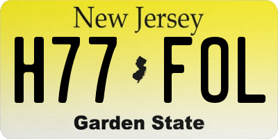 NJ license plate H77FOL