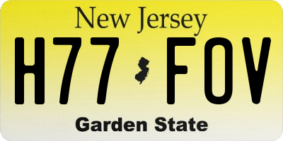 NJ license plate H77FOV