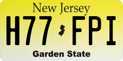 NJ license plate H77FPI