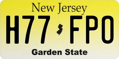 NJ license plate H77FPO