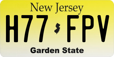 NJ license plate H77FPV