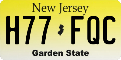 NJ license plate H77FQC