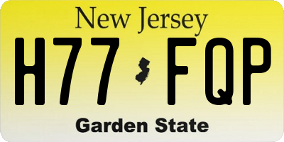 NJ license plate H77FQP