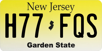 NJ license plate H77FQS