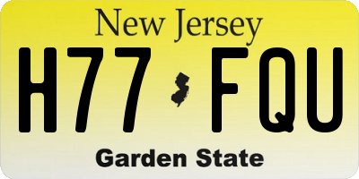 NJ license plate H77FQU