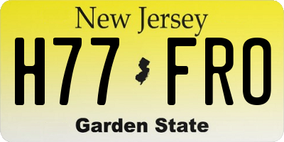 NJ license plate H77FRO