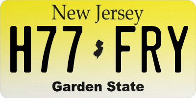 NJ license plate H77FRY