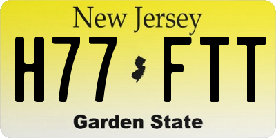 NJ license plate H77FTT