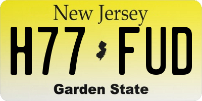 NJ license plate H77FUD