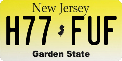 NJ license plate H77FUF