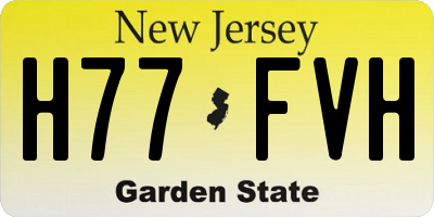 NJ license plate H77FVH