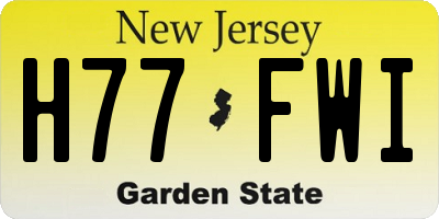 NJ license plate H77FWI