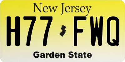 NJ license plate H77FWQ