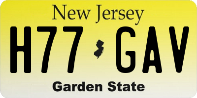 NJ license plate H77GAV