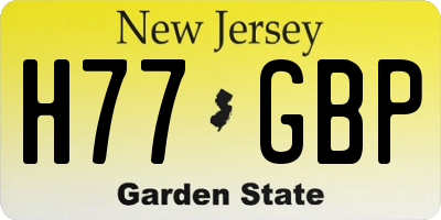NJ license plate H77GBP