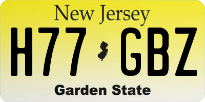 NJ license plate H77GBZ