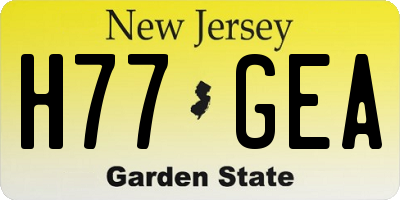 NJ license plate H77GEA