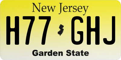 NJ license plate H77GHJ