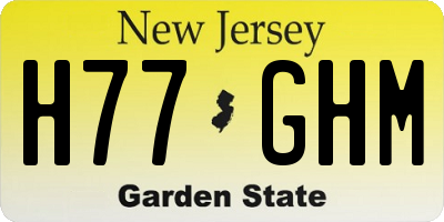 NJ license plate H77GHM