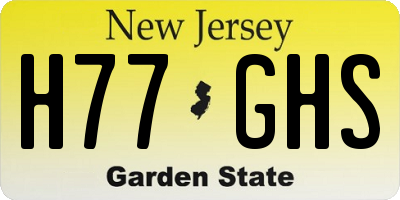 NJ license plate H77GHS