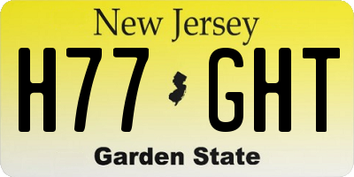 NJ license plate H77GHT