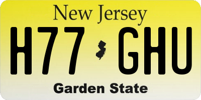 NJ license plate H77GHU