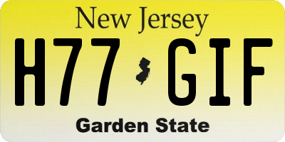 NJ license plate H77GIF