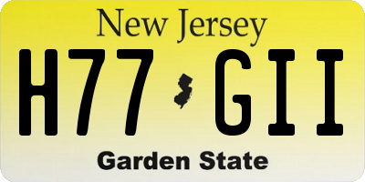 NJ license plate H77GII