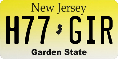 NJ license plate H77GIR
