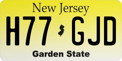 NJ license plate H77GJD