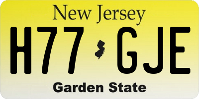 NJ license plate H77GJE