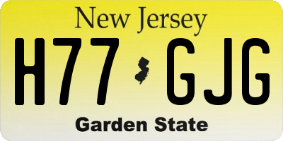 NJ license plate H77GJG