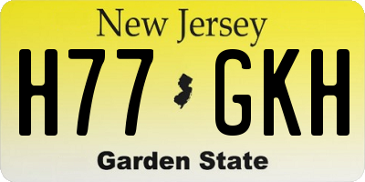 NJ license plate H77GKH