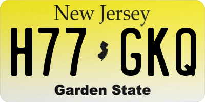 NJ license plate H77GKQ