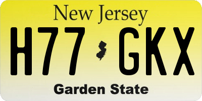 NJ license plate H77GKX