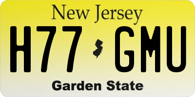 NJ license plate H77GMU