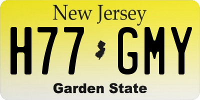 NJ license plate H77GMY